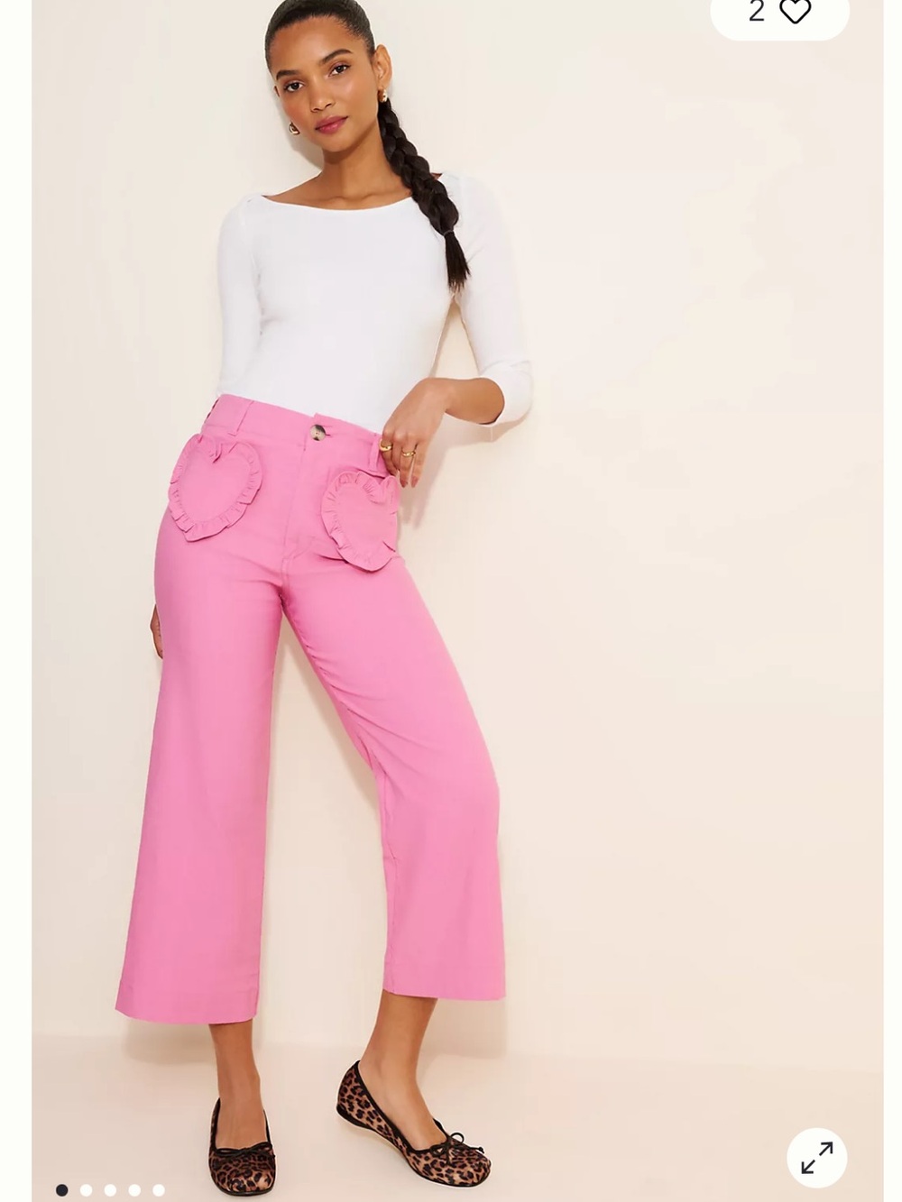 Maeve The Colette Heart Pocket Crop Wide-Leg Pants